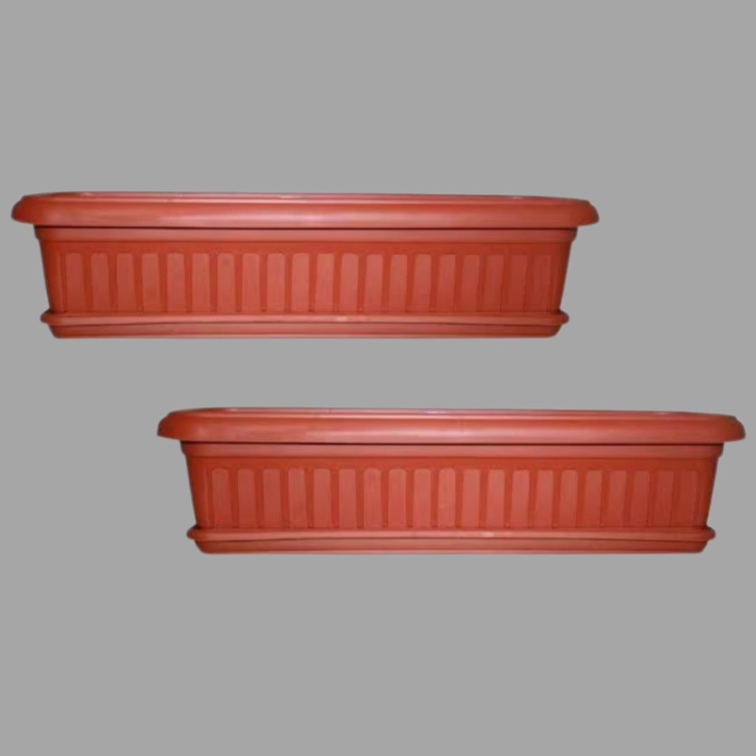 Window Series Rectangular Brown Pots
