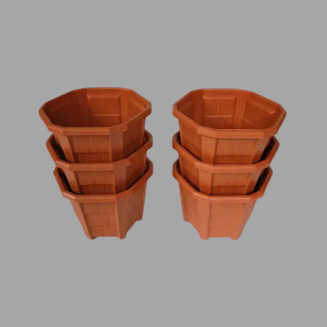 Hexagonal Brown Pot