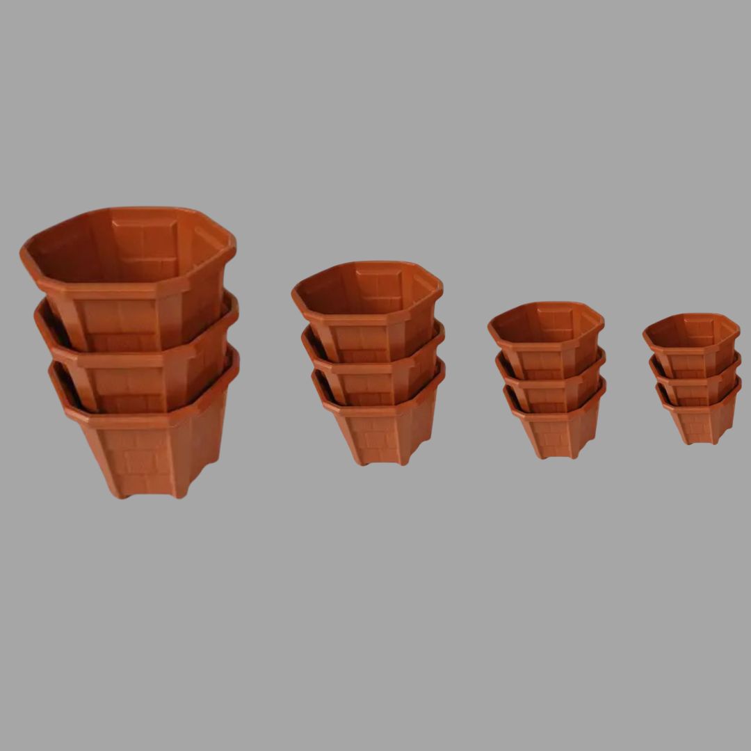 Hexagonal Brown Pot