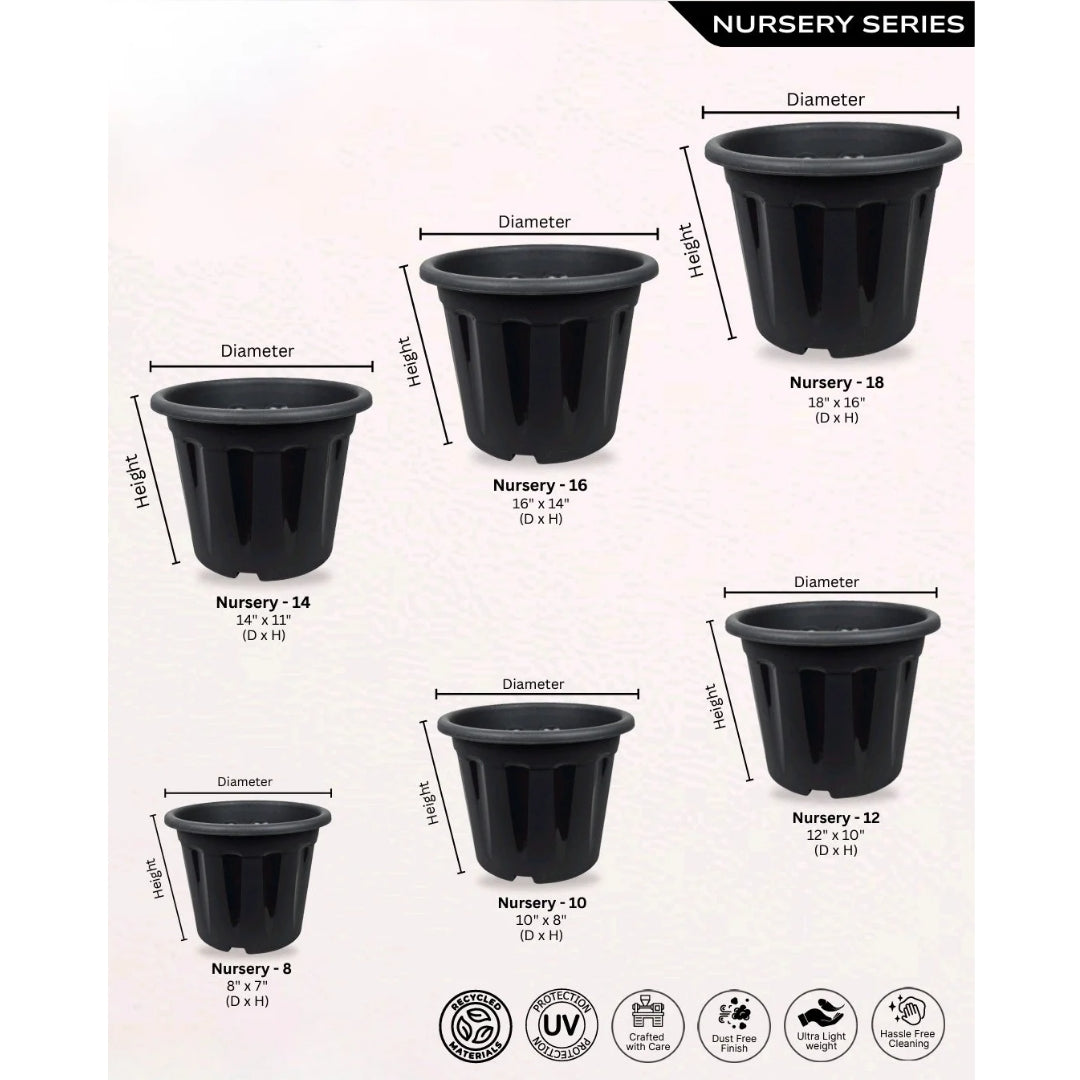 Sphere Shape Black Pots