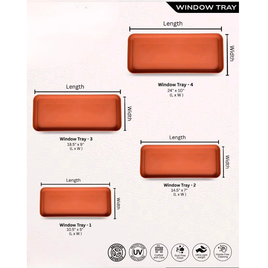 Window Series Rectangular Brown Pots
