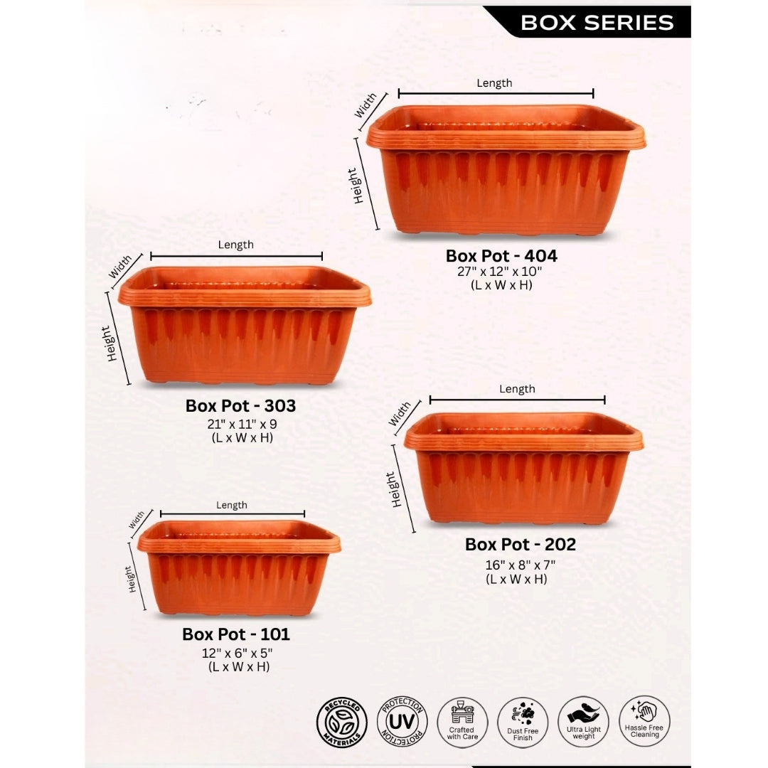 Box Series Rectangle Brown pots
