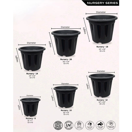 Sphere Shape Black Pots