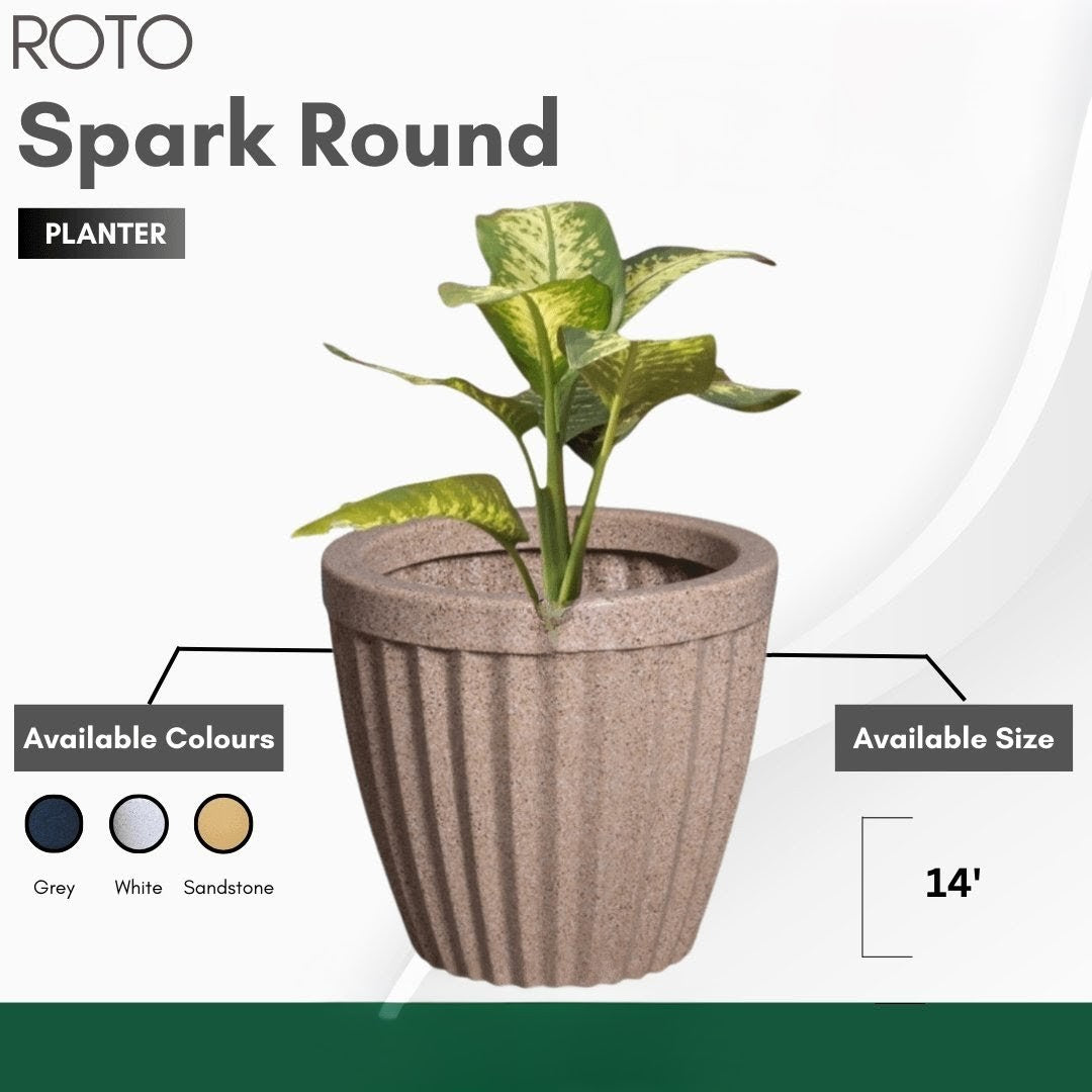 Spark Round Planter Roto Moulding Suitable for Home, Gardens, Hotels and Resorts