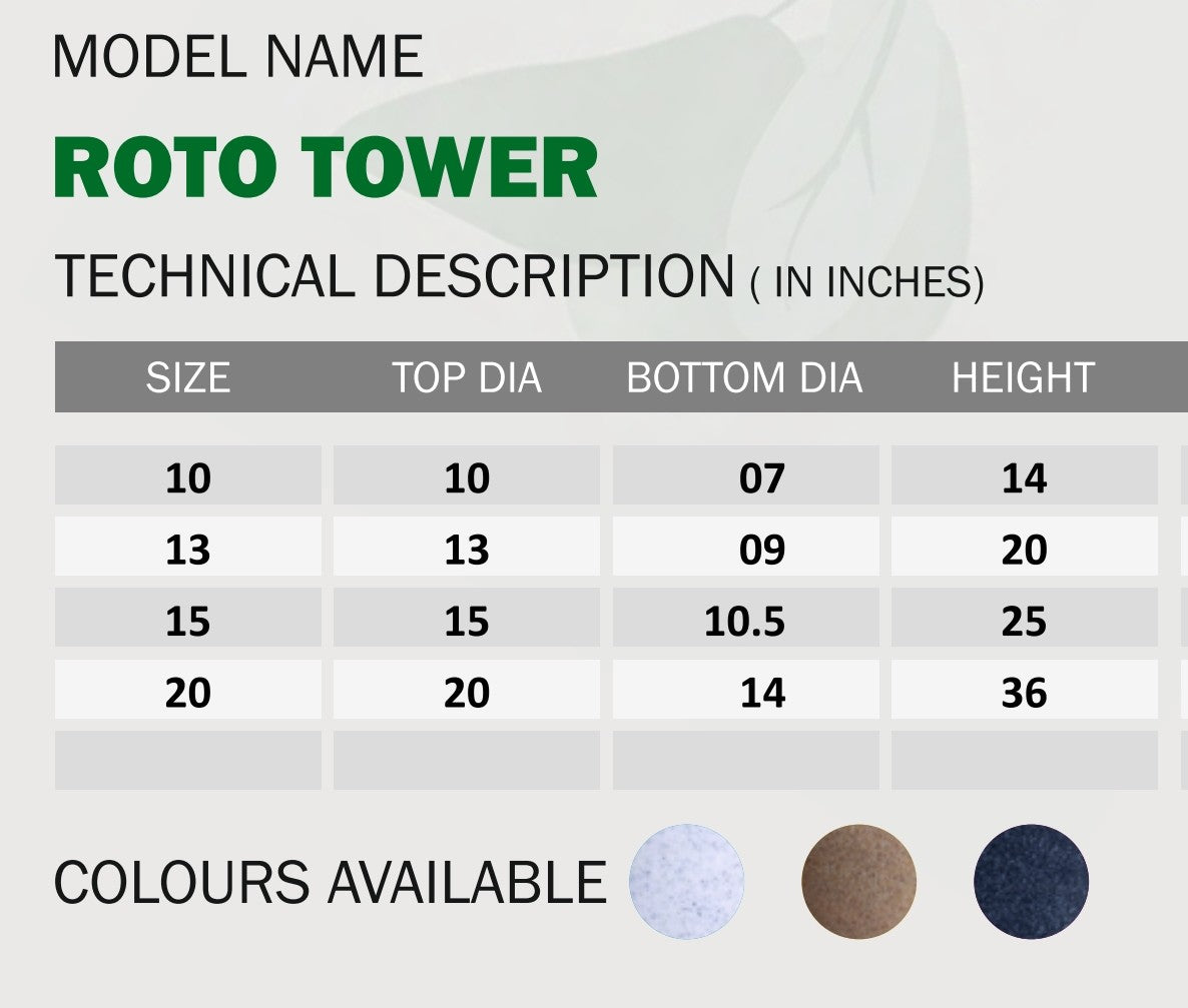 Tower Planter Roto Moulding Planter Suitable for Home, Gardens, Hotels and Resorts