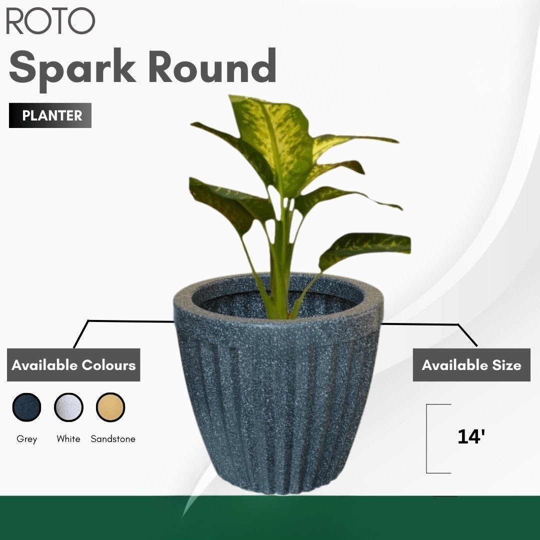 Spark Round Planter Roto Moulding Suitable for Home, Gardens, Hotels and Resorts