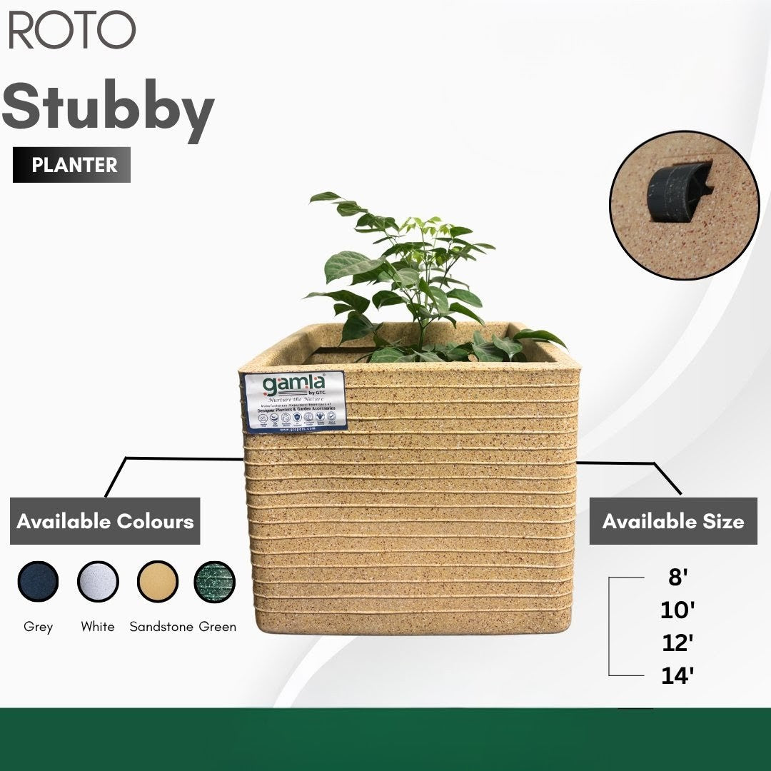 Stubby Wheel Planter Roto Moulding Planter Suitable for Home, Gardens, Hotels and Resorts