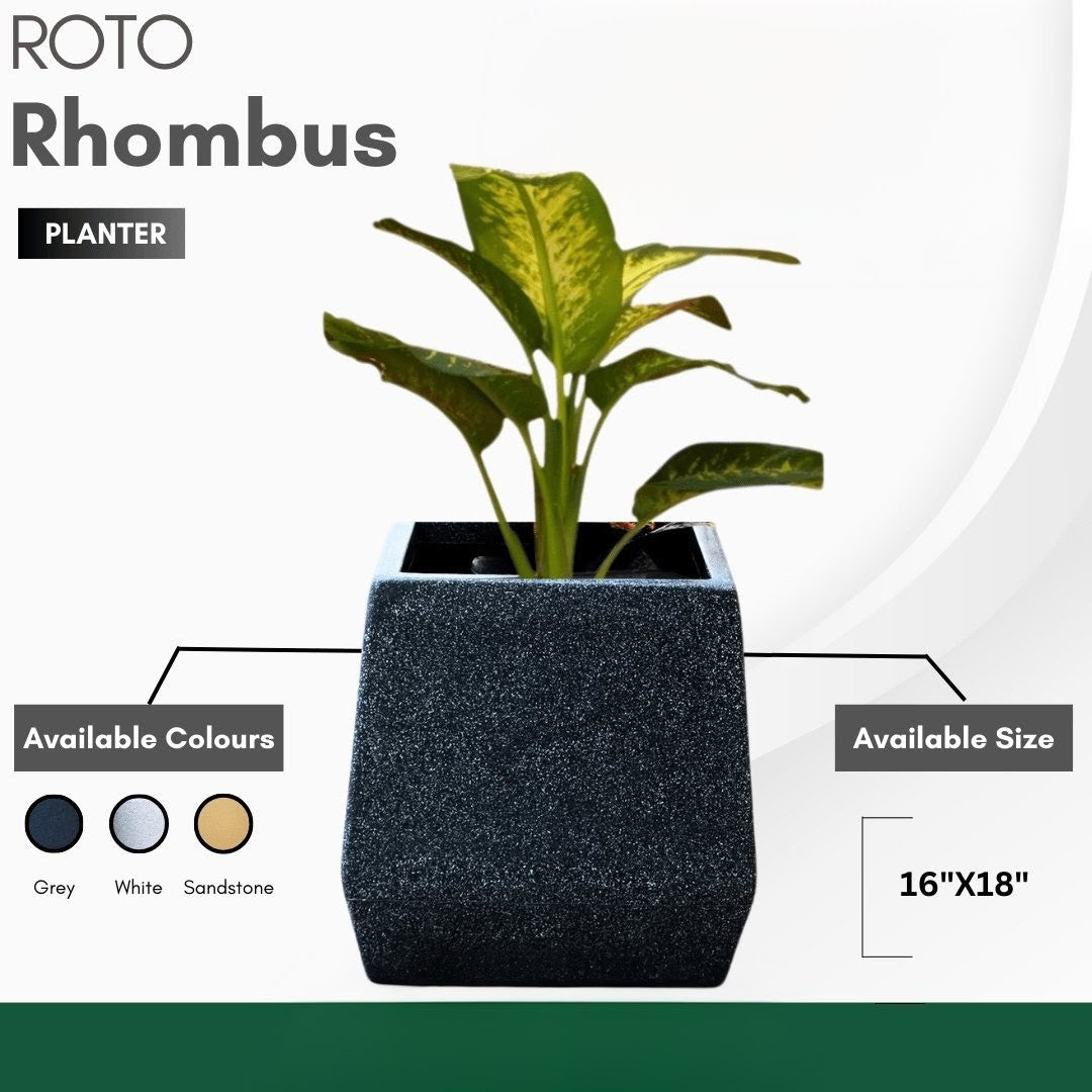 Rhombus Planter Roto Moulding Planter Suitable for Home, Gardens, Hotels and Resorts