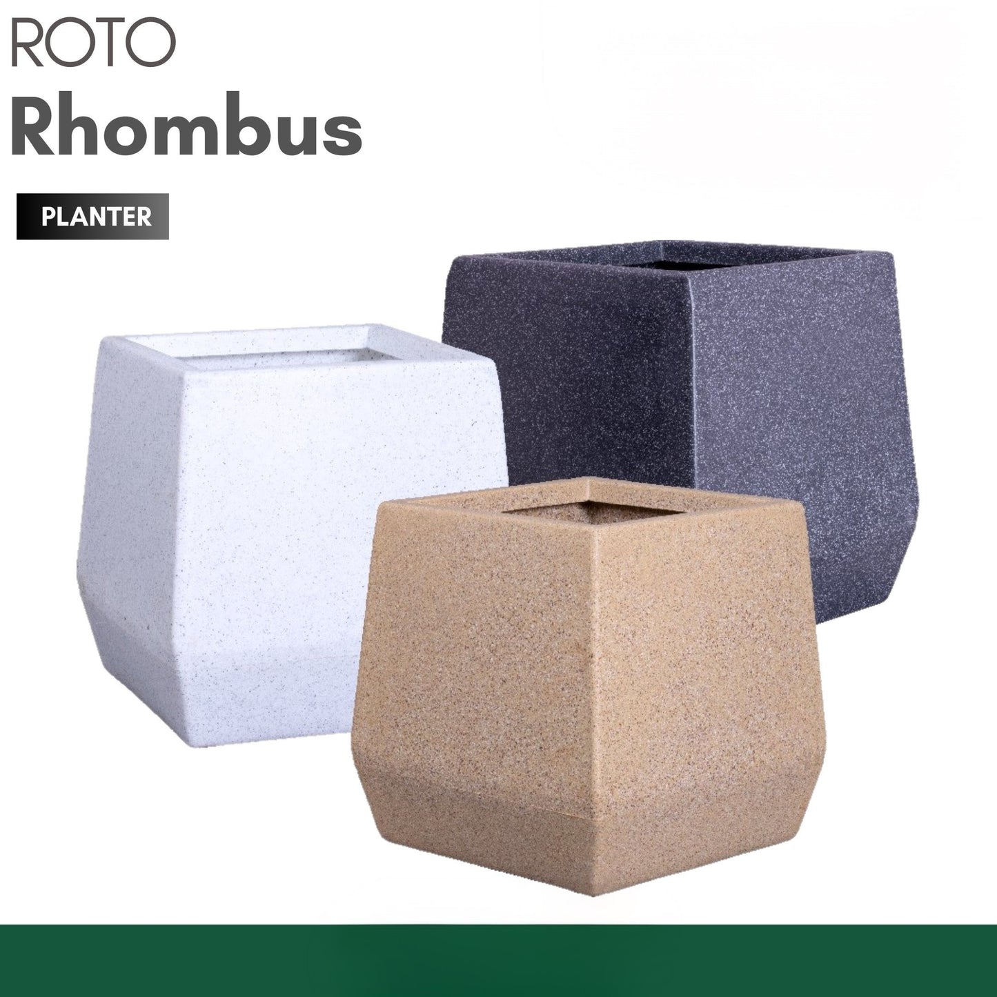 Rhombus Planter Roto Moulding Planter Suitable for Home, Gardens, Hotels and Resorts