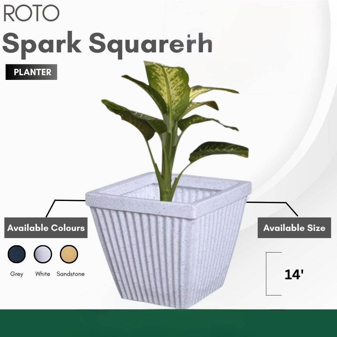 SPARK SQUARE PLANTER Roto Moulding Suitable for Home, Gardens, Hotels and Resorts