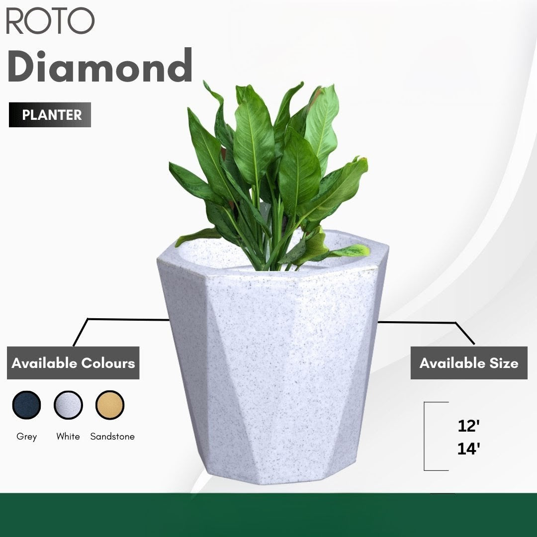 Diamond Planter Roto Moulding Suitable for Home, Gardens, Hotels and Resorts