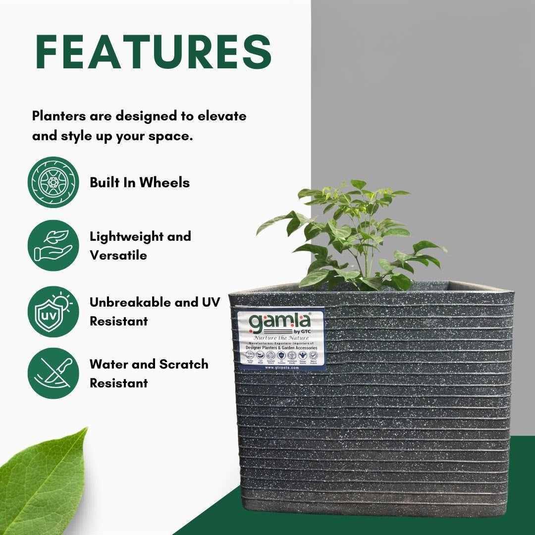 Stubby Wheel Planter Roto Moulding Planter Suitable for Home, Gardens, Hotels and Resorts