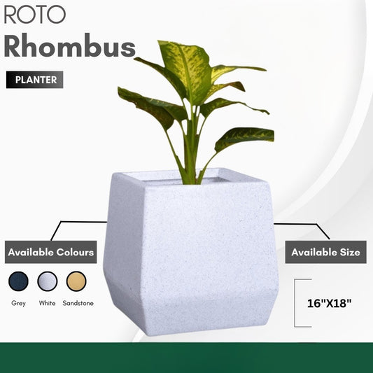 Rhombus Planter Roto Moulding Planter Suitable for Home, Gardens, Hotels and Resorts