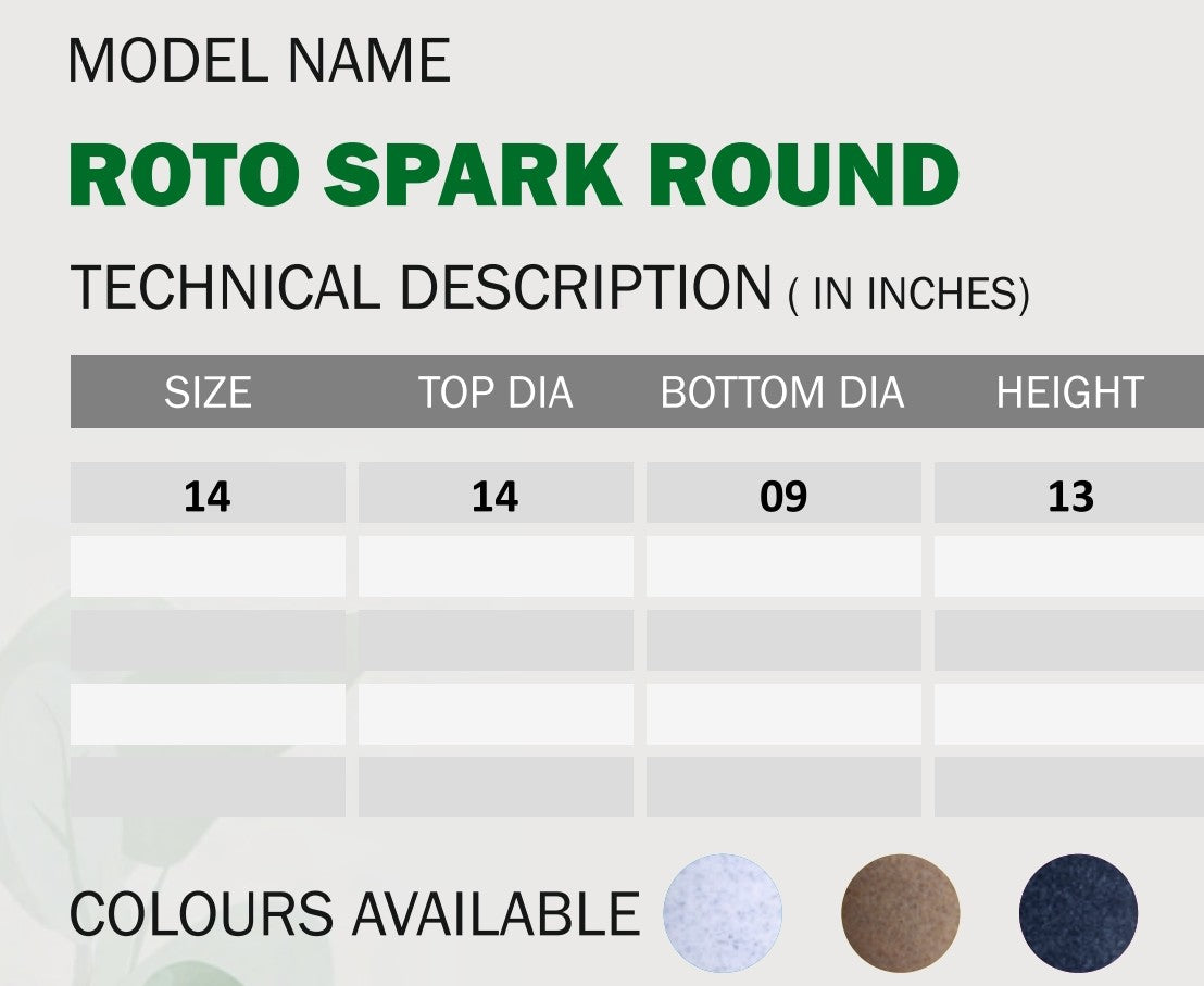 Spark Round Planter Roto Moulding Suitable for Home, Gardens, Hotels and Resorts