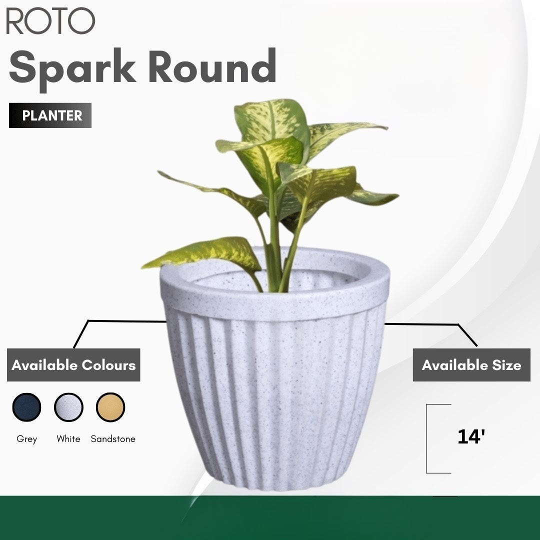 Spark Round Planter Roto Moulding Suitable for Home, Gardens, Hotels and Resorts