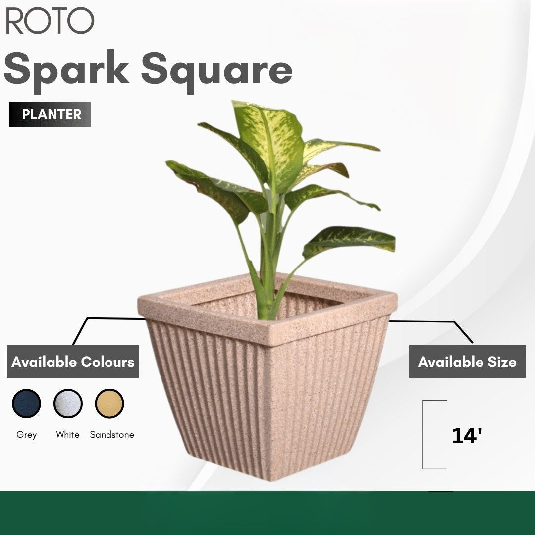 SPARK SQUARE PLANTER Roto Moulding Suitable for Home, Gardens, Hotels and Resorts