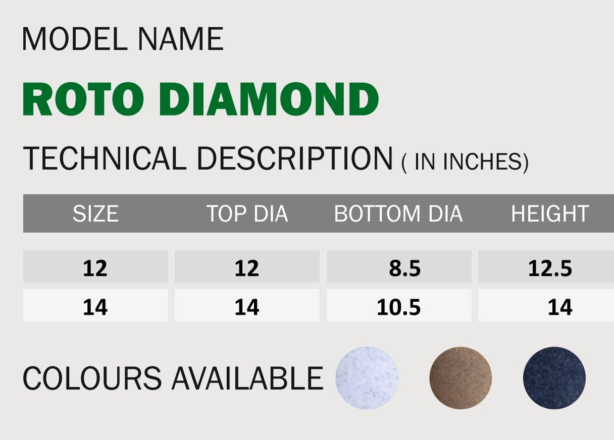 Diamond Planter Roto Moulding Suitable for Home, Gardens, Hotels and Resorts