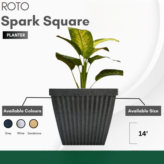 SPARK SQUARE PLANTER Roto Moulding Suitable for Home, Gardens, Hotels and Resorts