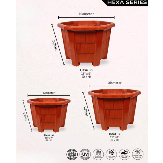 Hexagonal Brown Pot