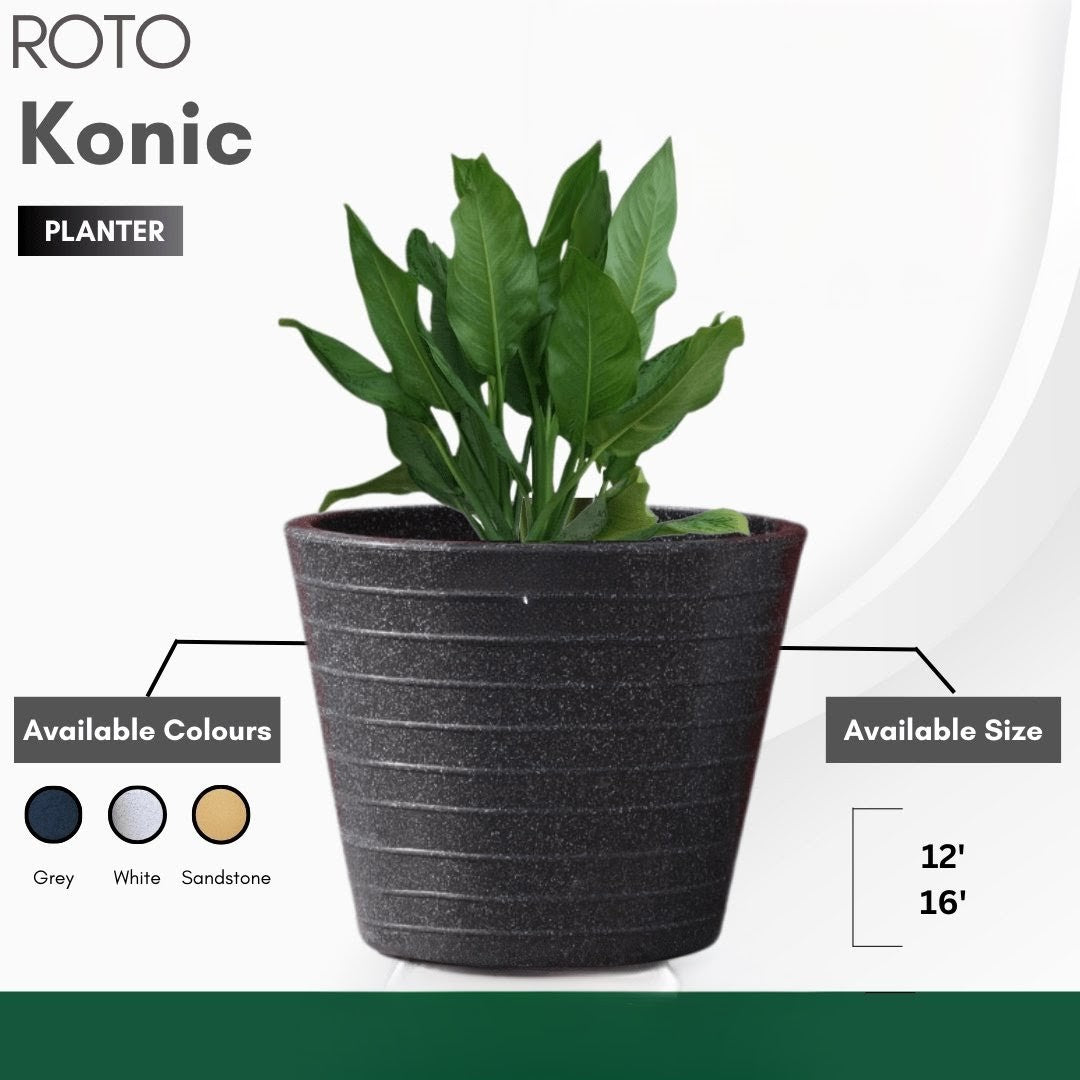 Konic Planter Roto Moulding Suitable for Home, Gardens, Hotels and Resorts